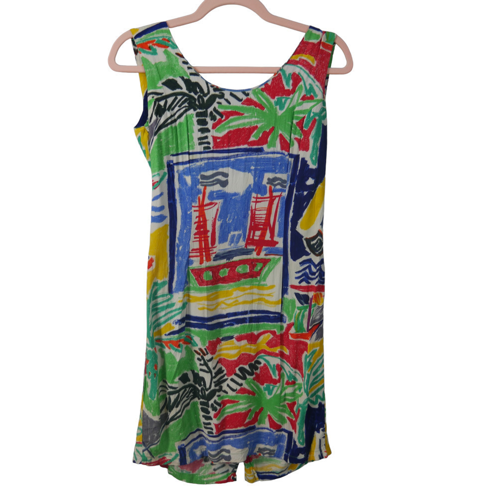 Vintage Jams World "Surf Line Hawaii" Dress Colorful Printed Size 3